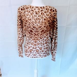 80's ANGORA Sweater Made in Italy Leopard